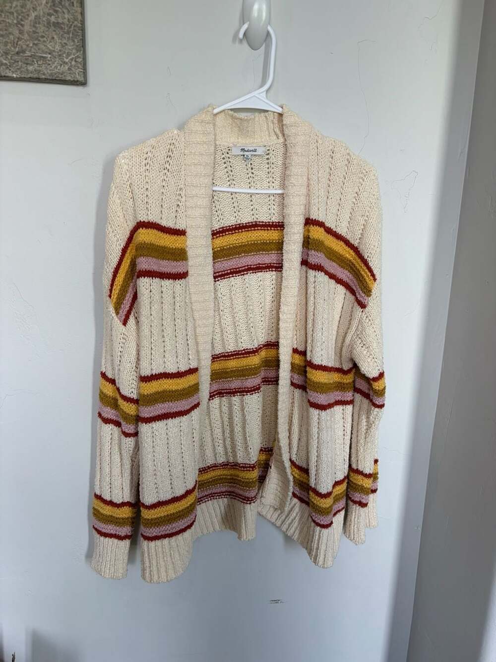 Madewell Diaz Open‎ Front Striped Cardigan Sweater